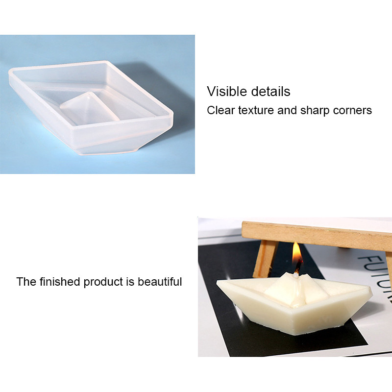 Papīra laiva silikona sveču veidne DIY roku darbs kuģa forma aromterapija ziepju veidne ģipsis epoksīdsveķu veidnes Amatniecība Mājas dekors