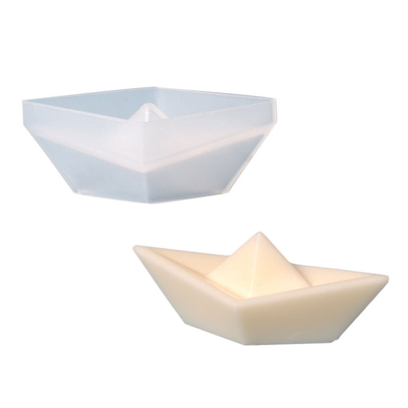 Papīra laiva silikona sveču veidne DIY roku darbs kuģa forma aromterapija ziepju veidne ģipsis epoksīdsveķu veidnes Amatniecība Mājas dekors
