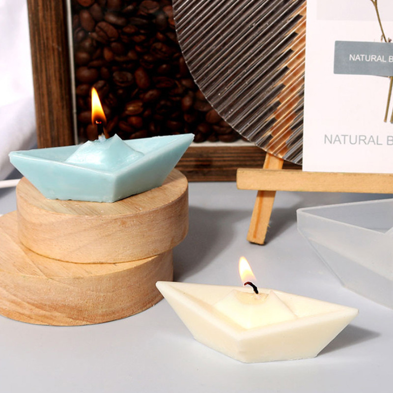 Papīra laiva silikona sveču veidne DIY roku darbs kuģa forma aromterapija ziepju veidne ģipsis epoksīdsveķu veidnes Amatniecība Mājas dekors