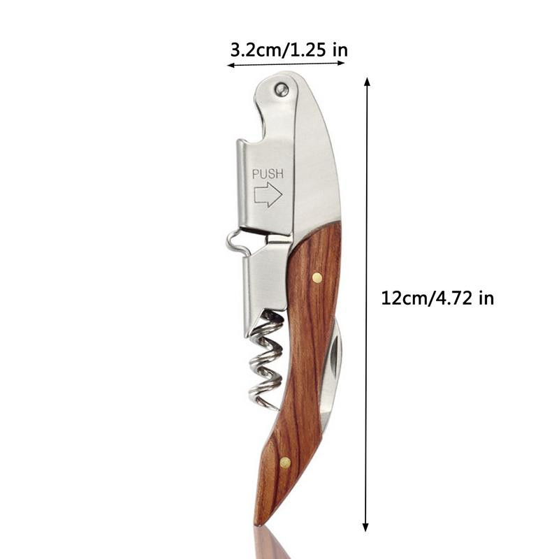 Vīna pudeļu attaisāmais ar koka rokturi Profesionāli viesmīļi salokāmi korķviļķis pudeles mājas attaisāmais virtuves pusdienu galds vīna korķviļķis