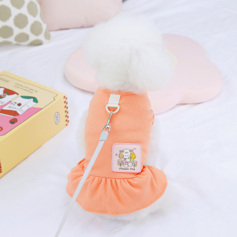 Kucēns Princeses Kleita Pavasaris Vasaras Mode Karikatūra Veste Maza Suņa Dizainera svārki Mājdzīvnieks Saldais krekls Kaķu drēbes Pūdelis Pomerānijas