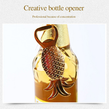 Creative Glod ανοιχτήρι μπουκαλιών Ανανάς Σχήμα μπύρας Εξατομικευμένο εργαλείο κουζίνας Μικρά δώρα Ανοιχτήρι κράματος Οικιακά εργαλεία γάμου
