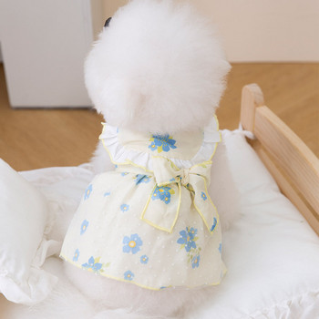 Φρέσκα λουλούδια Ρούχα για κατοικίδια Άνοιξη και καλοκαίρι Χαριτωμένο φόρεμα με πέτο κουτάβι Πριγκίπισσα φούστα αέρα Teddy μαλακά ρούχα Χαριτωμένα ρούχα για σκύλους