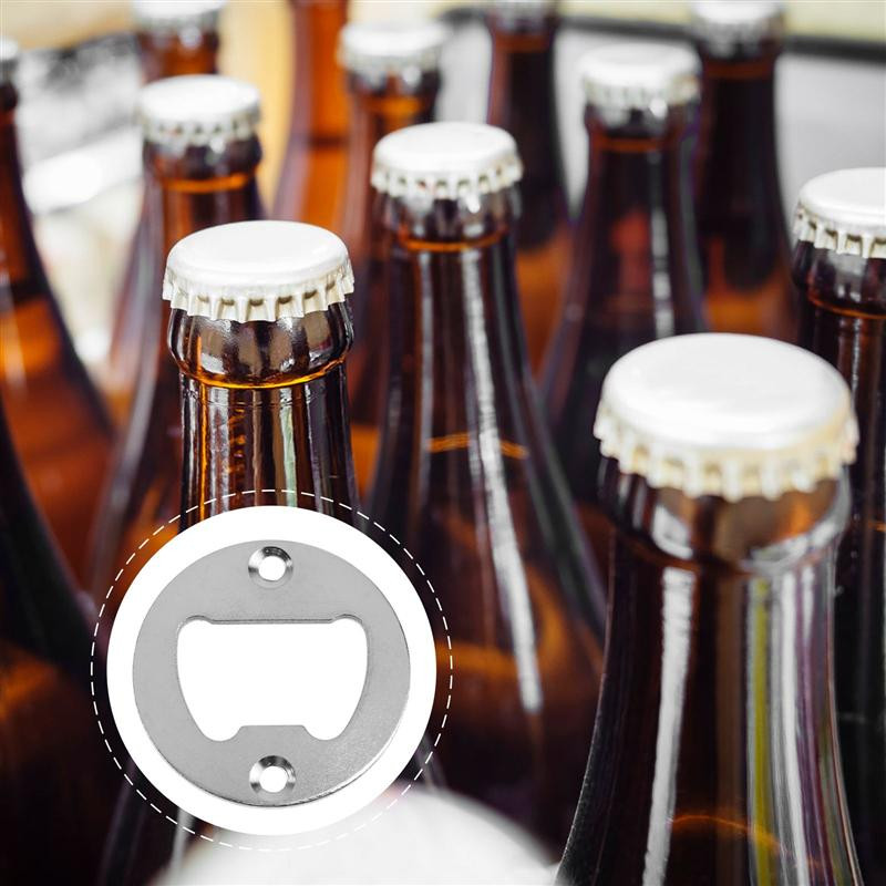 15 vnt apvalaus metalo, stipraus poliruoto butelių atidarytuvo įdėklo dalys alaus butelių atidarytuvo sidabro spalvos