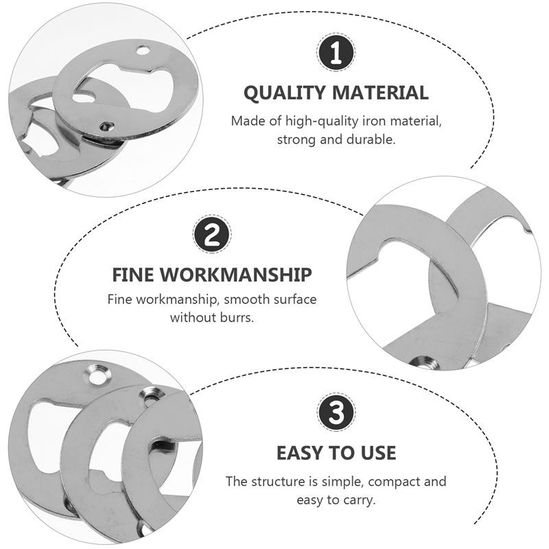 15 vnt apvalaus metalo, stipraus poliruoto butelių atidarytuvo įdėklo dalys alaus butelių atidarytuvo sidabro spalvos