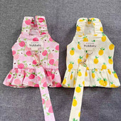 2023. gada augļu suņu kleitas Izsekojami mājdzīvnieku kucēnu svārki Princeses mājdzīvnieku apģērbi Apģērbs Suņu piederumi Mājdzīvnieku pastaigu pavadas mājdzīvnieku kleita Čivava