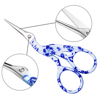 Scissors Vintage Fabric and Paper Sewing Scissors Retro Tailor Blue and White Porcelain Vintage Crane Scissors 4 Options