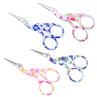 Scissors Vintage Fabric and Paper Sewing Scissors Retro Tailor Blue and White Porcelain Vintage Crane Scissors 4 Options