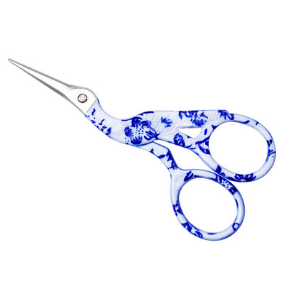 Šķēres Vintage auduma un papīra šūšanas šķēres Retro Tailor zilā un baltā porcelāna vintage celtņa šķēres 4 iespējas