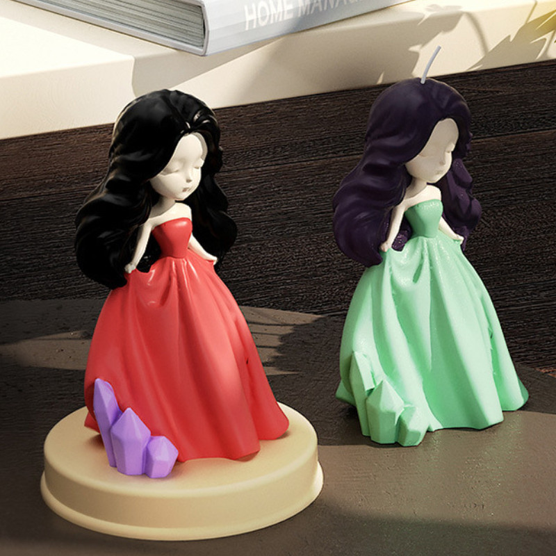 3D Cute Princess Silikona sveces pelējuma eņģelis meitenei ziepju sveķu apmetums pelējuma izgatavošanai DIY cilvēka šokolādes cepšanas rīks mājas dekora dāvana