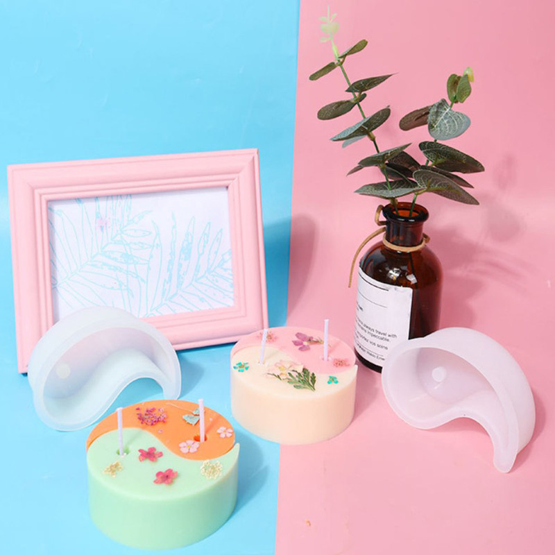 Tai Chi Yin Yang žvakių forma „pasidaryk pats“ silikoninė forma, skirta vaško „fondant“ tortų muilo gamybai vaško formoms