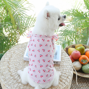 Нови дрехи за домашни кучета с принт на цветя Летни готини рокли Тениски Слинг пола за малка средна котка Куче Рокля Жилетка Риза ropa de perro