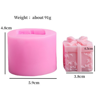 Ziemassvētku dāvanu kastītes aromātiskā sveces silikona veidne 3D priekšgala dāvanu kastīte Fondant pelējuma DIY sveču izgatavošana ģipša sveķu veidņu dekorēšana