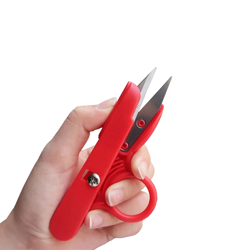 Nonvor 1tk lõngakäärid peen vanaaegne kääride tikandid niidi lõikamine plastikust käepidemega käärid spetsiaalsed U-kujulised käärid