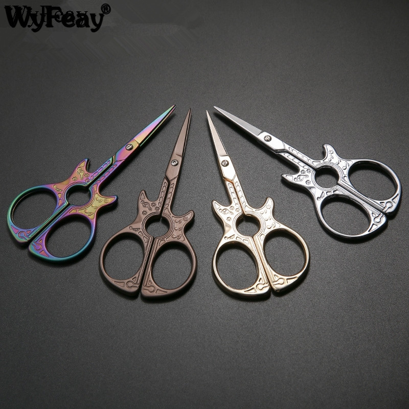 Ģitāras šķēres rokdarbu izšūšanas audums krustdūriens Retro klasisks vintage antīks amatniecības šūšana drēbnieks šūšanas šķēres amatniecība