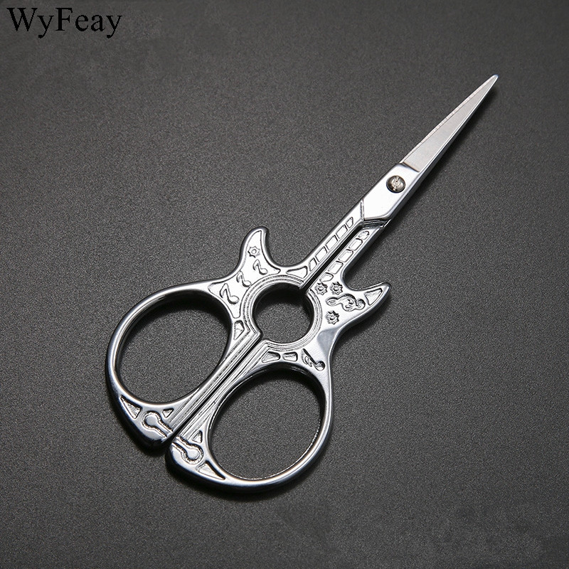 Ģitāras šķēres rokdarbu izšūšanas audums krustdūriens Retro klasisks vintage antīks amatniecības šūšana drēbnieks šūšanas šķēres amatniecība