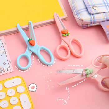 Ψαλίδι ασφαλείας για παιδιά Cartoon Στρογγυλή κεφαλή Πλαστικό ψαλίδι Cute Art Craft Scissors for Paper DIY Cutting Scrapbooking Portable