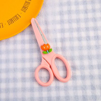 Bērnu drošības šķēres karikatūra apaļas galvas plastmasas šķēres jaukas mākslas amatniecības šķēres papīram DIY griešanai scrapbooking portatīvie