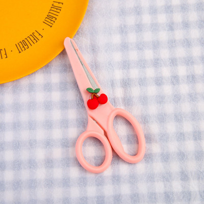 Bērnu drošības šķēres karikatūra apaļas galvas plastmasas šķēres jaukas mākslas amatniecības šķēres papīram DIY griešanai scrapbooking portatīvie