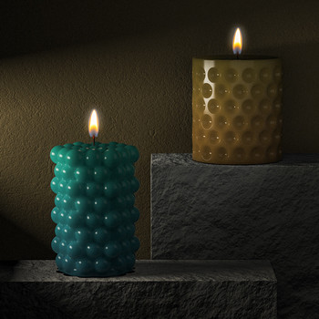 Направи си сам Кристална форма от епоксидна смола Раирана цилиндърна вълнообразна точкова свещ Силиконова форма Форма за цилиндър за свещи 3D художествена восъчна форма Изработка на свещи