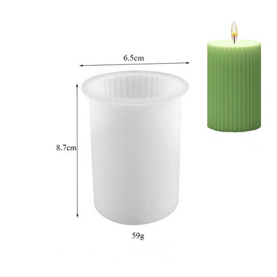 DIY kristāla epoksīda sveķu veidne svītrainu cilindru viļņu punktu sveču silikona veidņu cilindru sveču veidņu 3D mākslas vaska veidņu sveču izgatavošana