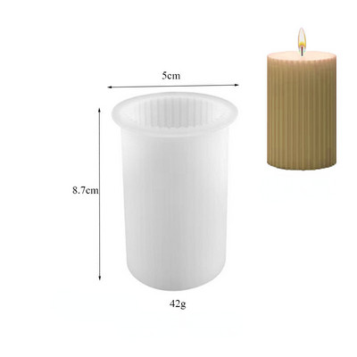 DIY kristāla epoksīda sveķu veidne svītrainu cilindru viļņu punktu sveču silikona veidņu cilindru sveču veidņu 3D mākslas vaska veidņu sveču izgatavošana