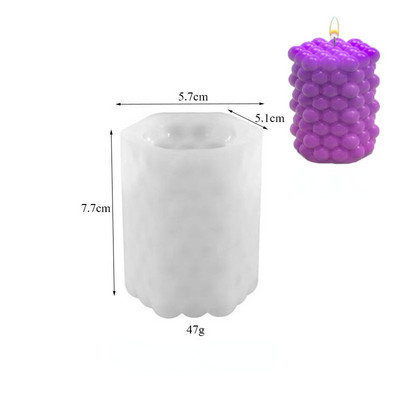 DIY kristāla epoksīda sveķu veidne svītrainu cilindru viļņu punktu sveču silikona veidņu cilindru sveču veidņu 3D mākslas vaska veidņu sveču izgatavošana
