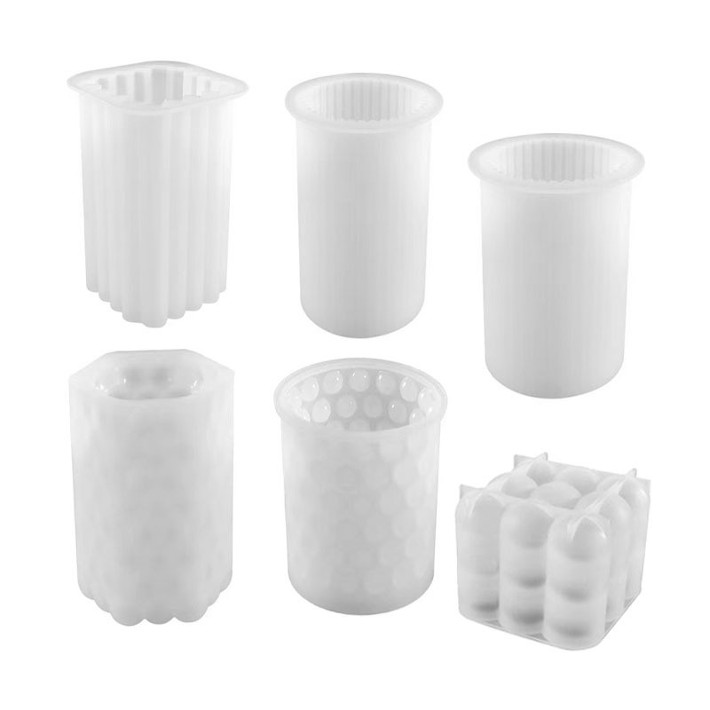 DIY kristāla epoksīda sveķu veidne svītrainu cilindru viļņu punktu sveču silikona veidņu cilindru sveču veidņu 3D mākslas vaska veidņu sveču izgatavošana