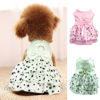 Φόρεμα σκύλου Υπέροχο δικτυωτό ντεκόρ Teddy φόρεμα Πολυεστερικά ρούχα για κατοικίδια Φόρεμα για σκύλους με πέντε άκρες για την άνοιξη