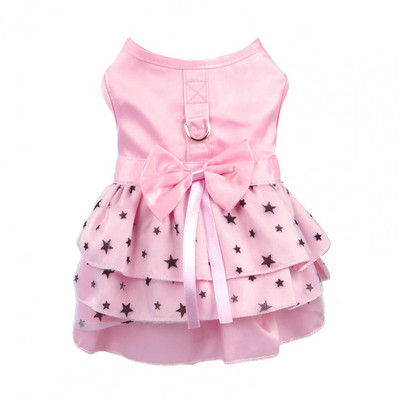 Φόρεμα σκύλου Υπέροχο δικτυωτό ντεκόρ Teddy φόρεμα Πολυεστερικά ρούχα για κατοικίδια Φόρεμα για σκύλους με πέντε άκρες για την άνοιξη