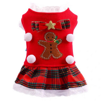 Χριστουγεννιάτικο φόρεμα για κατοικίδια Πουλόβερ Ρούχα Φθινόπωρο και Χειμώνας Ζεστά Χριστούγεννα Ιαπωνική Πρωτοχρονιά Χριστουγεννιάτικη φούστα με φούστα με κουκούλα με κουκούλα