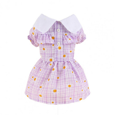 Koerariided Allaneelatud kaelarihm Lemmikloomakleit Lühikeste varrukatega Armas dress-up Pullover Ruuduline Lilleprinter Koeraseelik Koeratarvikud