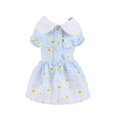 Koerariided Allaneelatud kaelarihm Lemmikloomakleit Lühikeste varrukatega Armas dress-up Pullover Ruuduline Lilleprinter Koeraseelik Koeratarvikud