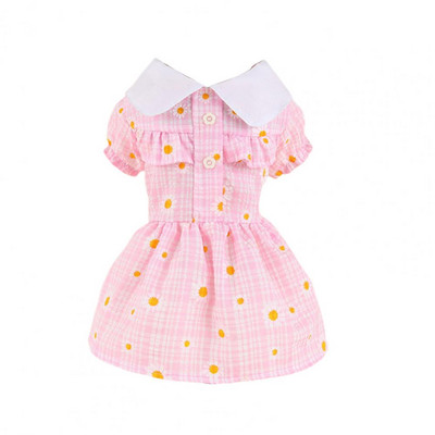 Koerariided Allaneelatud kaelarihm Lemmikloomakleit Lühikeste varrukatega Armas dress-up Pullover Ruuduline Lilleprinter Koeraseelik Koeratarvikud