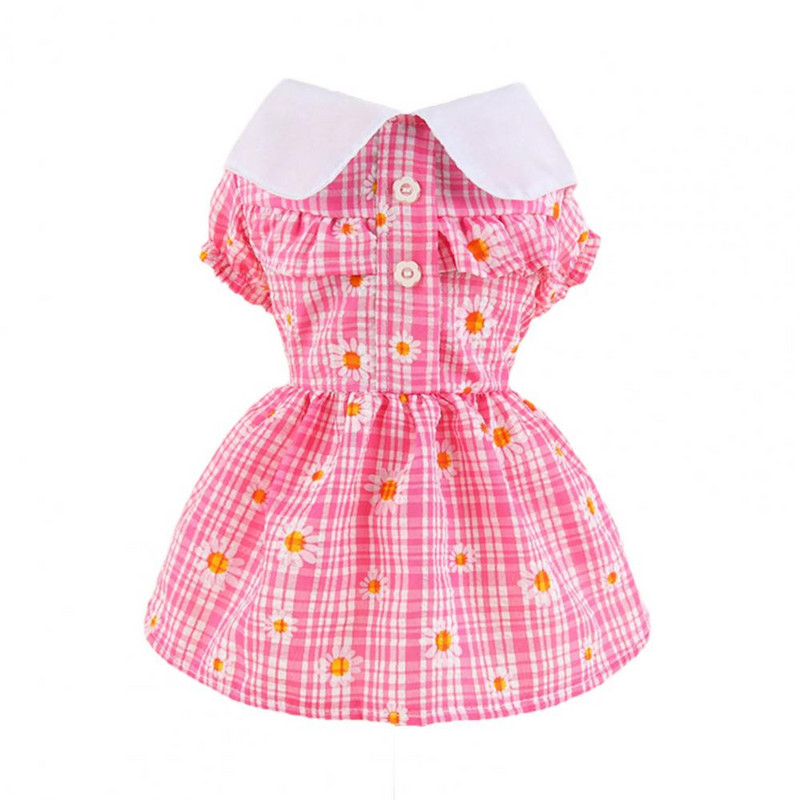 Koerariided Allaneelatud kaelarihm Lemmikloomakleit Lühikeste varrukatega Armas dress-up Pullover Ruuduline Lilleprinter Koeraseelik Koeratarvikud