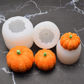 3D мини силиконова форма във формата на тиква Хелоуин парти декорация Направи си сам ръчно изработена сапунена свещ Форма за печене на тиква Безплатна доставка
