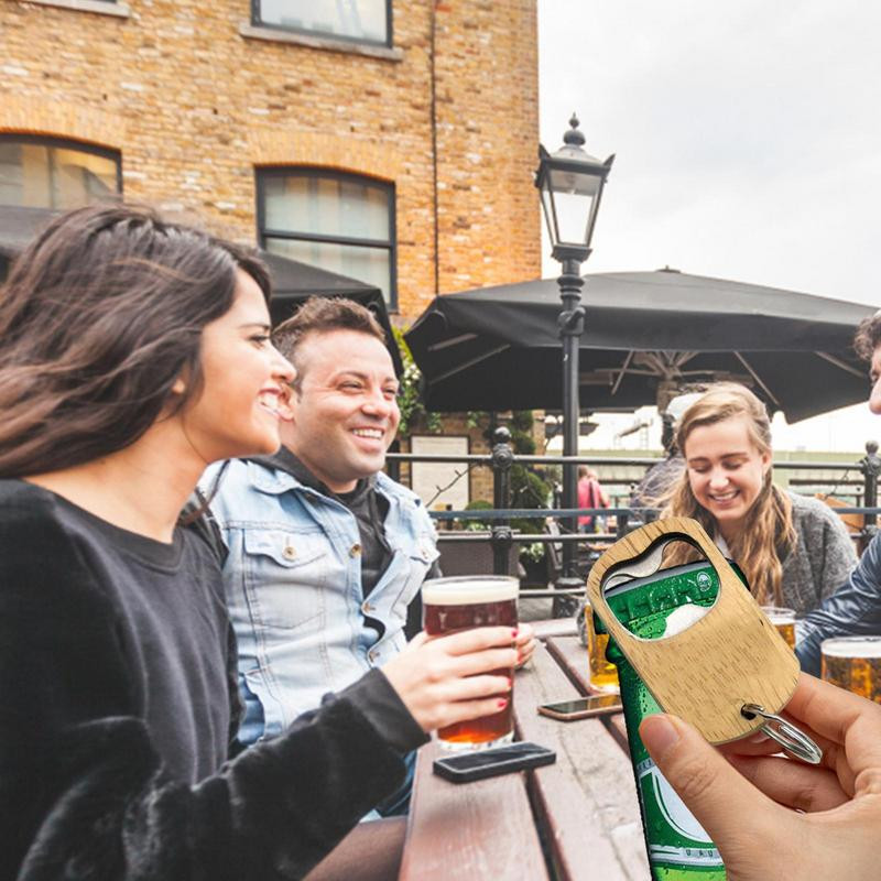 Dižskābarža koka 2 gab. Roktura alus pudeļu attaisāmais Atslēgu piekariņš nerūsējošā tērauda sodas stikla vāciņu attaisāmais bārmeņa pudeļu attaisāmais bāram