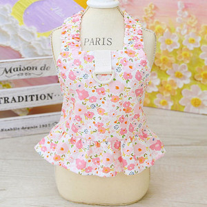 Augļu raksta kleita suņu bikšturi vasaras mājdzīvnieku apģērbi bez piedurknēm suņu veste svārki kucēnu kaķu kreklu svārki maziem suņiem čivava