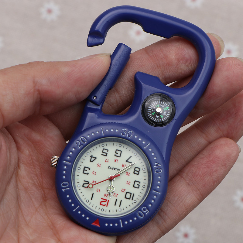 Piesprādzējams pulkstenis, mugursoma, piesprādzēts jostas pulkstenis, mirdz tumsā. Unisex kabatas pulkstenis ar baltu pudeļu attaisāmo ārstu medmāsām ārā