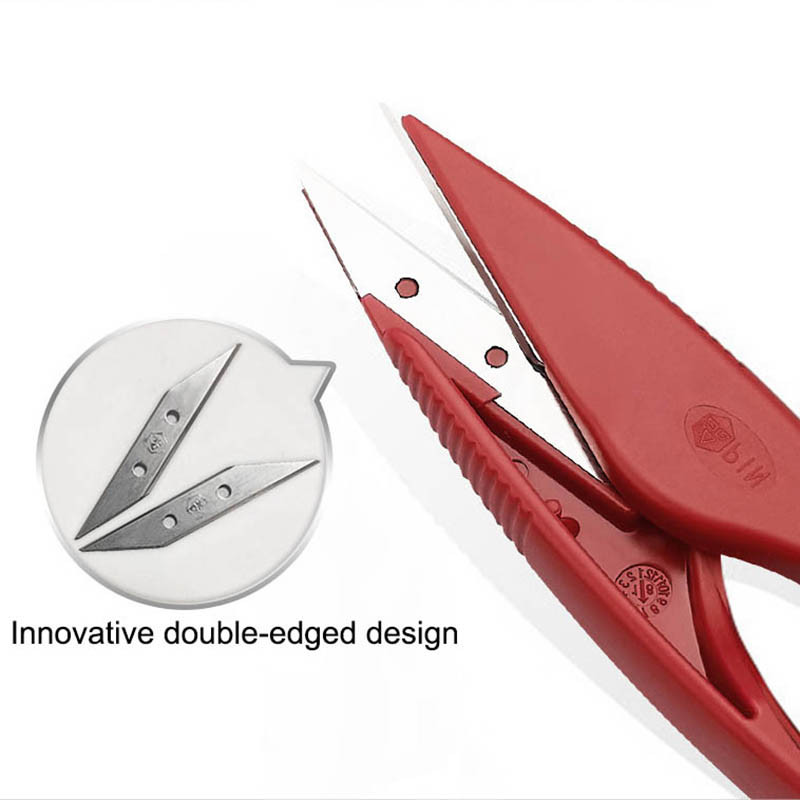 Nerūsējošā tērauda/plastmasas šūšanas piederumi Izšūšanas Šķēres Izšūšanas Dūrienu Šķēres U diegu auduma šķēres dzijas griešanai