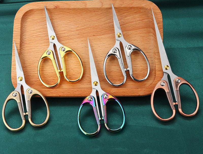 1 gab. Nerūsējošā tērauda vintage šķēres putnu ziedu šūšana retro izšūšanas šķēres īsas auduma griezēja dzijas šķēres