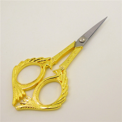 Nerūsējošā tērauda vintage šķēres šūšanas auduma izšuvumi kancelejas preces antīkas amatniecības retro krustdūriena drēbnieka šķērveida diegu rīks