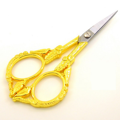 Nerūsējošā tērauda vintage šķēres šūšanas auduma izšuvumi kancelejas preces antīkas amatniecības retro krustdūriena drēbnieka šķērveida diegu rīks