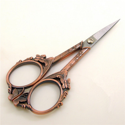 Nerūsējošā tērauda vintage šķēres šūšanas auduma izšuvumi kancelejas preces antīkas amatniecības retro krustdūriena drēbnieka šķērveida diegu rīks