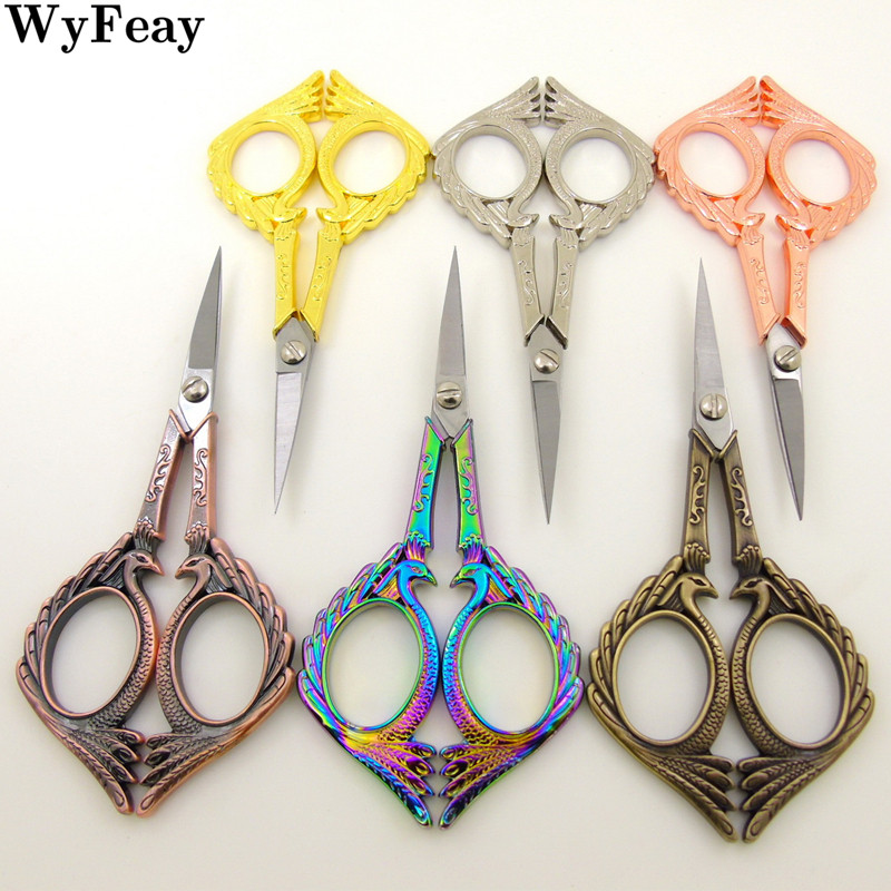 Nerūsējošā tērauda vintage šķēres šūšanas auduma izšuvumi kancelejas preces antīkas amatniecības retro krustdūriena drēbnieka šķērveida diegu rīks