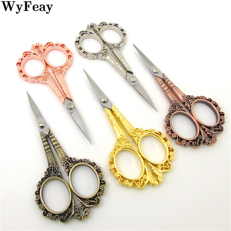 Nerūsējošā tērauda vintage šķēres šūšanas auduma izšuvumi kancelejas preces antīkas amatniecības retro krustdūriena drēbnieka šķērveida diegu rīks