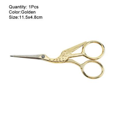 Vintage stārķa formas šūšanas šķēres nerūsējošā tērauda drēbnieka šķēres asas šūšanas šķēres manuālai šūšanai, rokdarbu rīks.