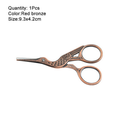 Vintage stārķa formas šūšanas šķēres nerūsējošā tērauda drēbnieka šķēres asas šūšanas šķēres manuālai šūšanai, rokdarbu rīks.