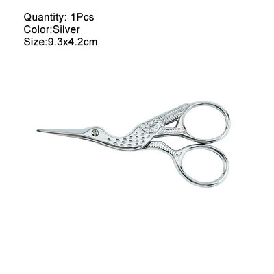 Vintage stārķa formas šūšanas šķēres nerūsējošā tērauda drēbnieka šķēres asas šūšanas šķēres manuālai šūšanai, rokdarbu rīks.