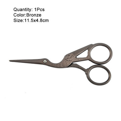 Vintage stārķa formas šūšanas šķēres nerūsējošā tērauda drēbnieka šķēres asas šūšanas šķēres manuālai šūšanai, rokdarbu rīks.